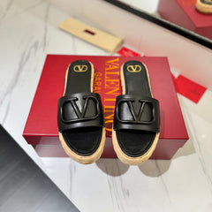 VLTN ESPADRILLE SLIDES 25S IN BLACK LAMBSKIN STYLE 11