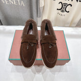 LP 25S SUMMER CHARMS WALK LOAFERS IN DARK BROWN SUEDE AND FLEECE