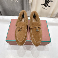 LP 25S SUMMER CHARMS WALK LOAFERS IN BROWN SUEDE AND FLEECE