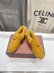 LP 25S SUMMER CHARMS WALK LOAFERS IN YELLOW SUEDE AND FLEECE