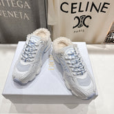 DIOR CHRONO SNEAKER 25S IN WHITE MIX BLUE LAMBSKIN AND MESH FABRIC STYLE 9