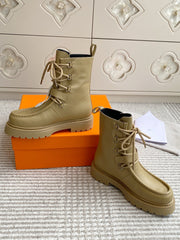 HM 25S ANKLE BOOTS IN WARM BEIGE GOLD LAMBSKIN