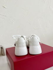 VIV' SKATE SNEAKERS IN WHITE CALFSKIN SILVER BUCKLE