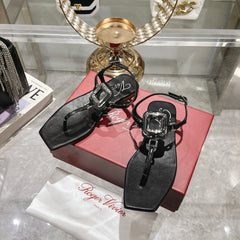 VIV' BY THE SEA SANDALS IN BLACK CALFSKIN