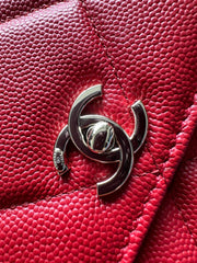 CHANEL 25S MINI FLAP BAG 19 IN RED CAVIAR LEATHER