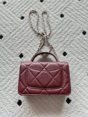 CHANEL 25S MINI FLAP BAG 19 IN DARK RED CAVIAR LEATHER