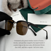 RECTANGULAR FRAME SUNGLASSES G7637 IN METAL AND ACETATE