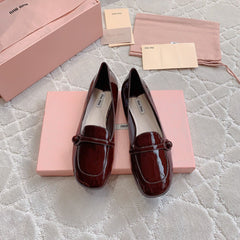 Reddish Brown Loafer Shoes Sheepskin