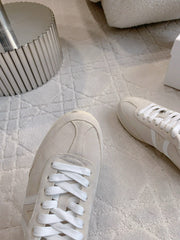 CELINE 25S JOGGER LOW LACE UP SNEAKER IN LIGHT GRAY CALFSKIN AND SUEDE