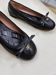 VLTN CLASSIC BALLET FLATS 25S IN BLACK CALFSKIN WITH BOW