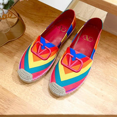 GARAVANI PRINTED COLORFUL CANVAS LOAFER WITH EMBROIDERED LOGO