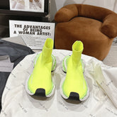 BALENCIAGA 25S SPEED TRAINER SNEAKERS 55 MM IN LIGHT LEMON YELLOW KNIT