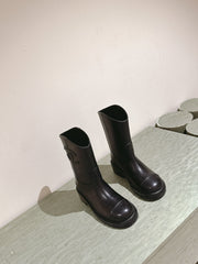 CC SHORT BOOTS BLACK CALFSKIN