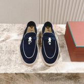 LP LOAFERS 25S IN MIDNIGHT BLUE SUEDE WITH SILVER HARDWARE