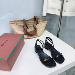 LP MINDIL SANDAL 25 IN BLACK LAMBSKIN