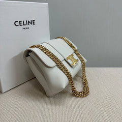 MEDIUM VICTOIRE BAG 25 IN WHITE SUPPLE CALFSKIN GOLD HARDWARE