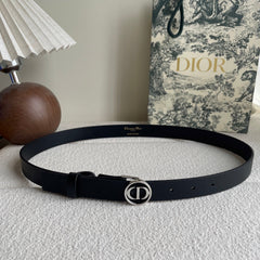 DIOR 25S BELT 25 MM IN BLACK CALFSKIN 572158