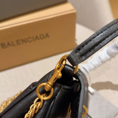 RODEO NANO BAG WITH CHAIN 17 IN BLACK SMOOTH CALFSKIN GOLD HARDWARE