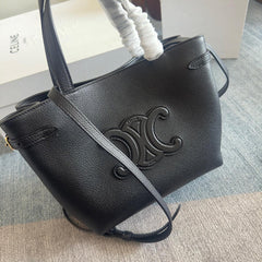 MINI CABAS ANAÏS CUIR TRIOMPHE 20 IN BLACK GRAINED CALFSKIN