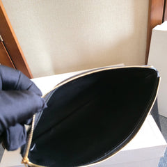 CELINE 25S HANDBAG 24MM IN BLACK GLOSSY CALFSKIN