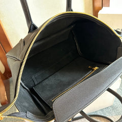 CELINE 25S NEW LUGGAGE 36MM IN BLACK CALFSKIN GOLD HARDWARE