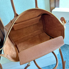 CELINE 25S NEW LUGGAGE 36MM IN CARAMEL BROWN CALFSKIN GOLD HARDWARE