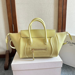 CELINE 25S NEW LUGGAGE 36MM IN PASTEL YELLOW CALFSKIN GOLD HARDWARE