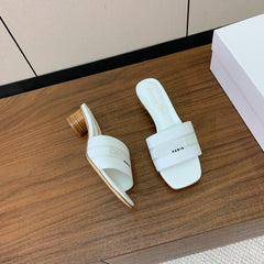 DIOR 25S HIGH-HEEL SANDALS 40 MM IN WHITE CALFSKIN