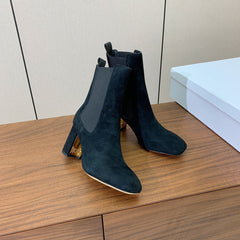 DIOR 25S ANKLE BOOTS 80 MM IN BLACK SUEDE