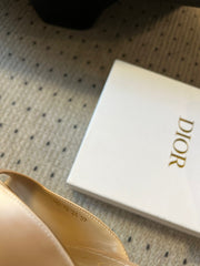 CD TRIBALES PUMPS IN BEIGE SATIN AND CALFSKIN