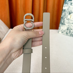 DIOR 25S BELT 20 MM IN BEIGE-GREY CALFSKIN 595248