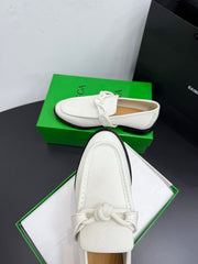 BOTTEGA VENETA 26S LOAFERS IN WHITE GRAINED CALFSKIN