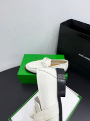 BOTTEGA VENETA 26S LOAFERS IN WHITE GRAINED CALFSKIN