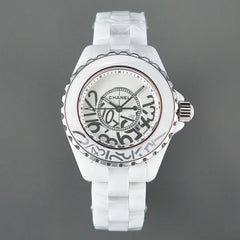J12 Date Quartz White Ceramic Stainless Graffiti Limited
