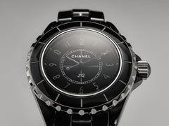 J12 Quartz Black Ceramic Black Numerals Black Dial