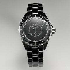 J12 Automatic Black Ceramic Black Numerals Black Dial Black Steel Hands