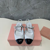 SMALL SQUARE HEAD MARY JANE SANDAL WHITE CALFSKIN