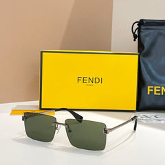 SKY RIMLESS RECTANGULAR FRAME SUNGLASSES FE40165U IN METAL