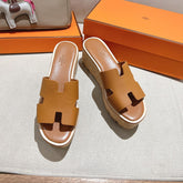 HM 25S HIGH WEDGE SANDALS IN BROWN LAMBSKIN STYLE 6