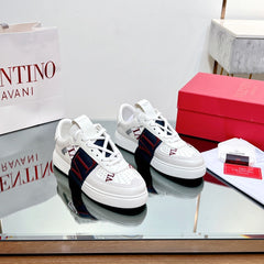 VALENTINO 25S GARAVANI VL7N SNEAKERS IN WHITE MIX DEEP BLUE LAMBSKIN