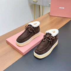 CHUKKA BOOTS IN CHOCOLATE SUEDE WITH WOOL LINING