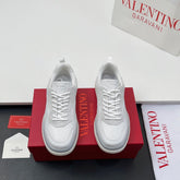VALENTINO 25S RUNBOOT SNEAKERS IN WHITE SUEDE AND LAMBSKIN