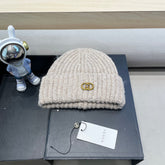 BEANIE HAT IN ECRU BEIGE WOOL 428125