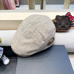 BERET RETRO HAT IN KHAKI BROWN CASHMERE 431369