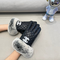 GLOVES IN BLACK LAMBSKIN WITH RABBIT FUR 463793
