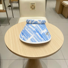 VISOR HAT MODEL 652201 IN BLUE AND WHITE FABRIC