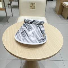 VISOR HAT MODEL 652204 IN GREY AND WHITE FABRIC