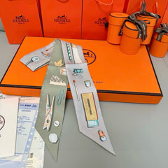 HERMES 25S SCARF TWILLY 86 IN SILK 987334