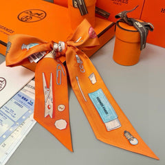 HERMES 25S SCARF TWILLY 86 IN SILK 987336