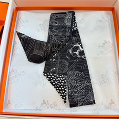 HERMES 25S NECKERCHIEF 86 IN SILK 989357